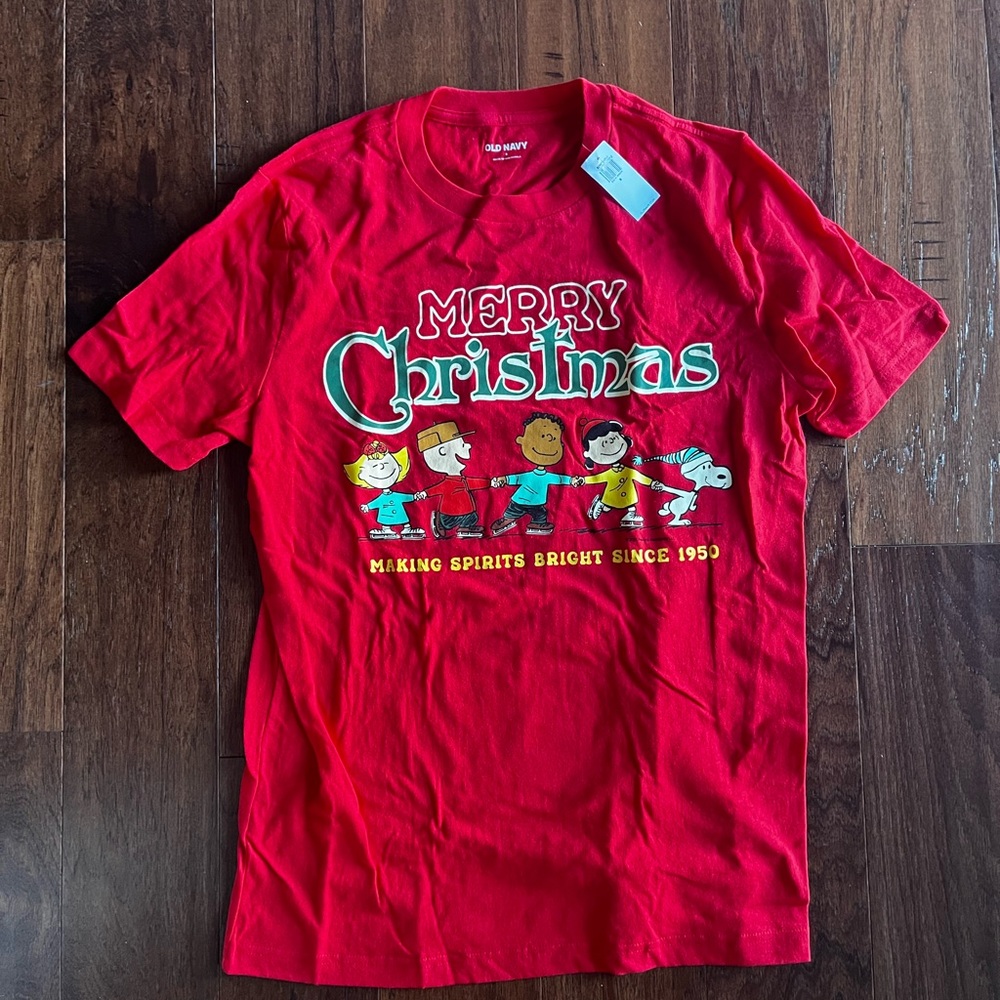 Old Navy - Red Merry Christmas T-Shirt (Peanuts & Charlie Brown)
